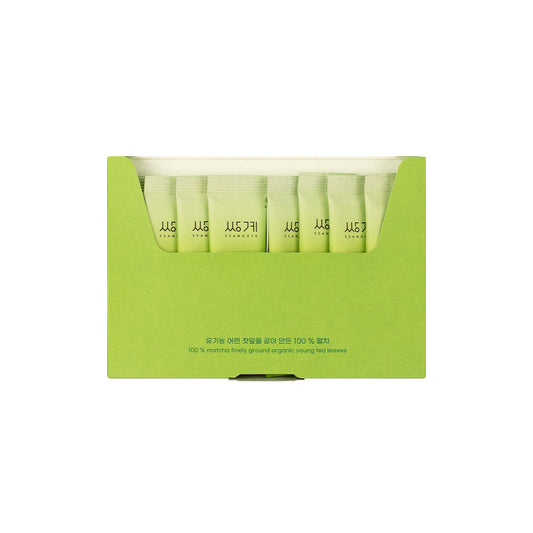 Boîte ouverte de sticks de matcha biologique