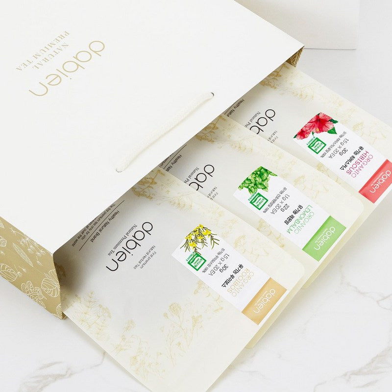 Coffret infusions biologiques hibiscus mélisse rooibos Pyeongchang