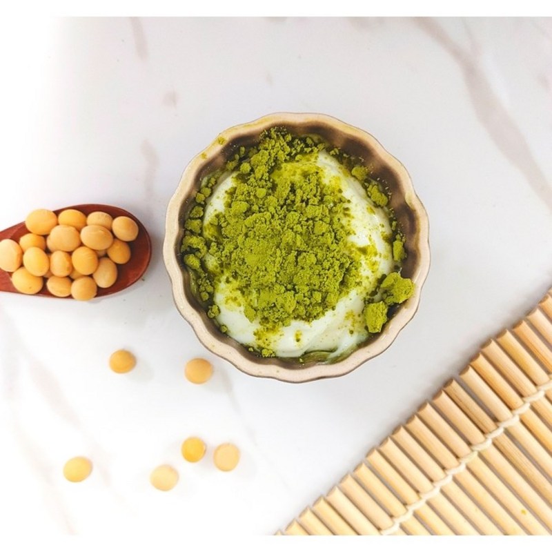 Kkosubne latte soja et matcha, présentation