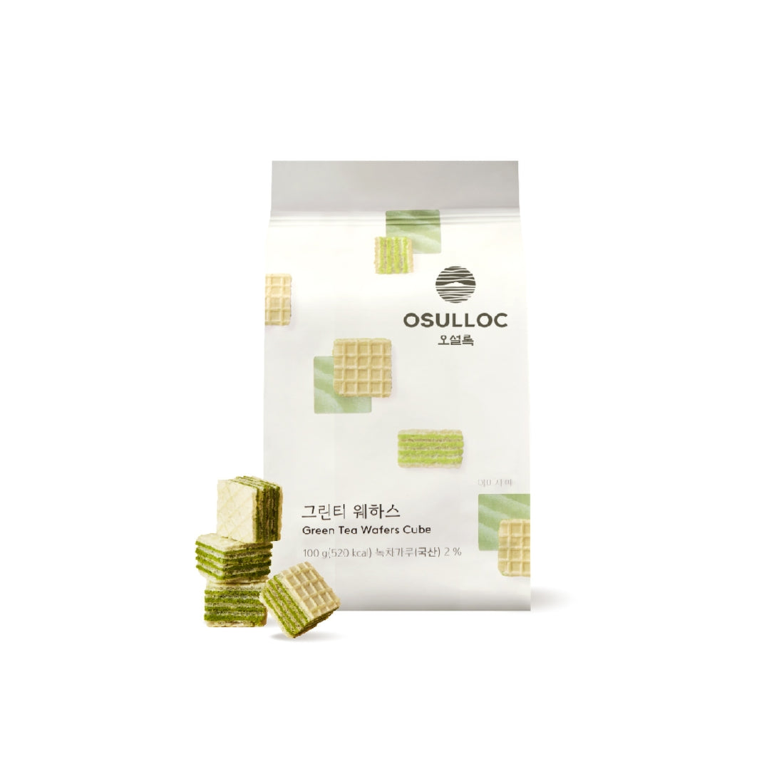 OSULLOC Green Tea Wafers Jeju 100g — Vue détaillée | Maison Boseong