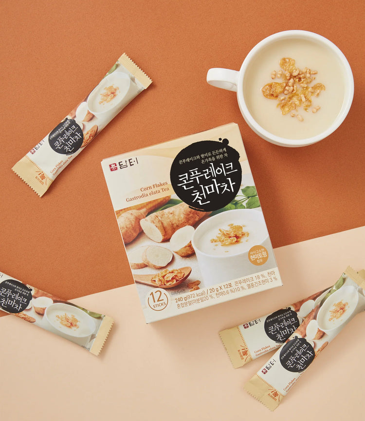 Damtuh Corn Flakes Gastrodia Elata Tea - sticks et tasse
