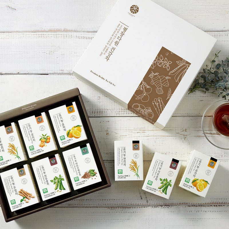 Coffret thés traditionnels biologiques Pyeongchang N°2 avec sac
