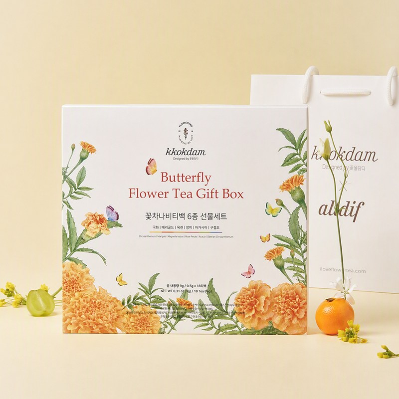 Coffret thés de fleurs coréens Kkokdam 6 variétés