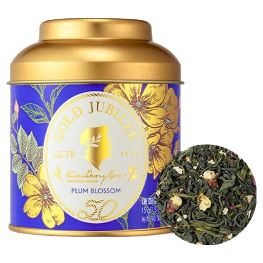 Boîte Gold Jubilee Prunier et Jakseol avec feuilles de thé