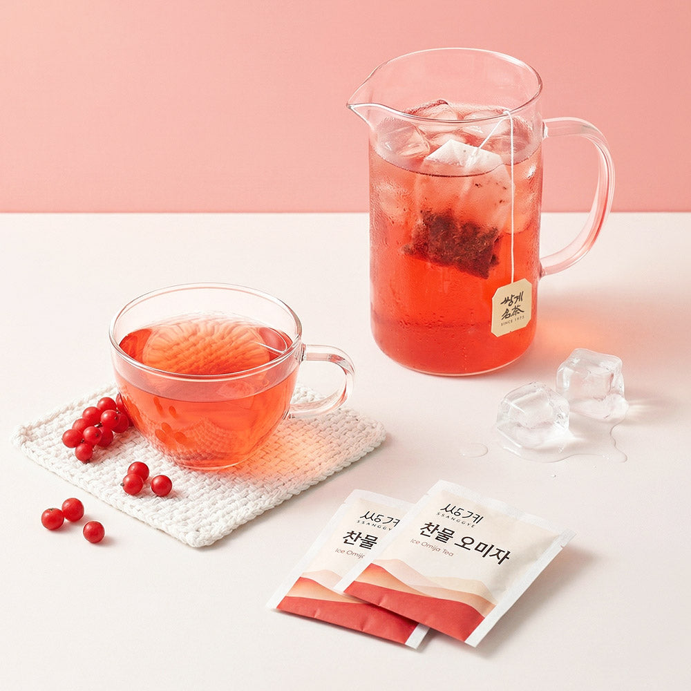 Sachets d'omija et boisson glacée