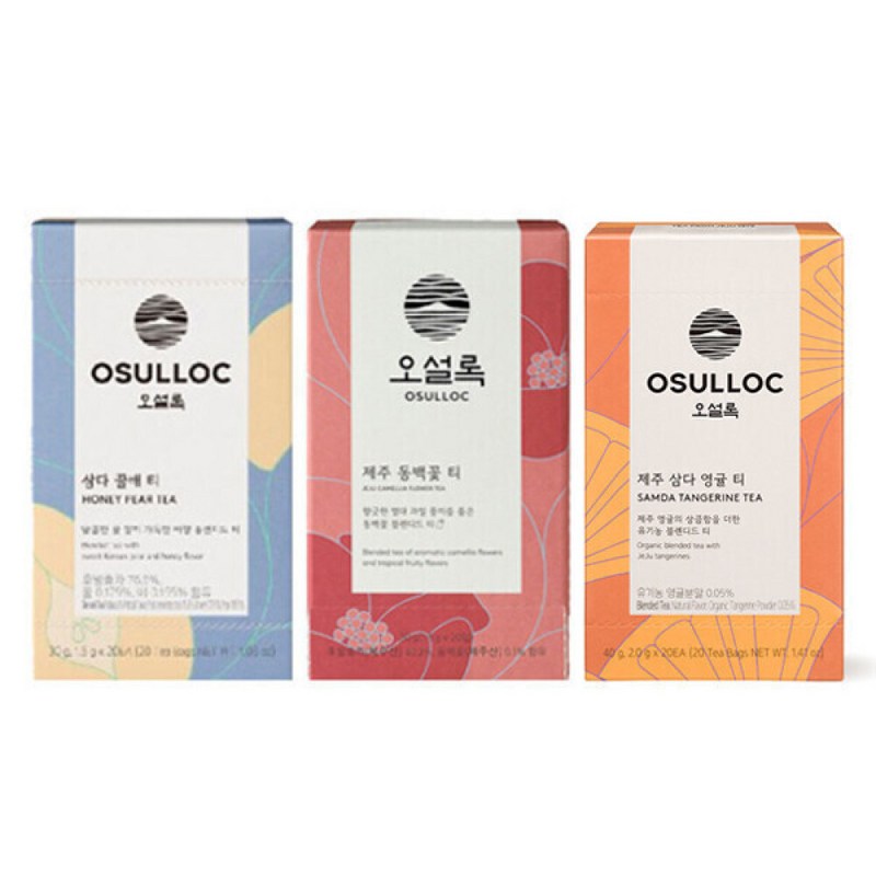 Coffret OSULLOC Best Tea 3 saveurs 60 sachets