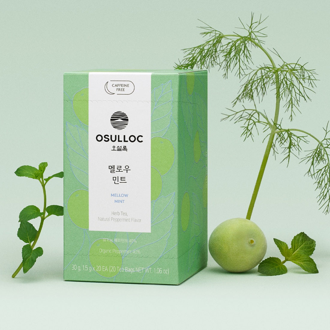 OSULLOC Organic Caffeine-Free Mellow Mint — Présentation | Maison Boseong