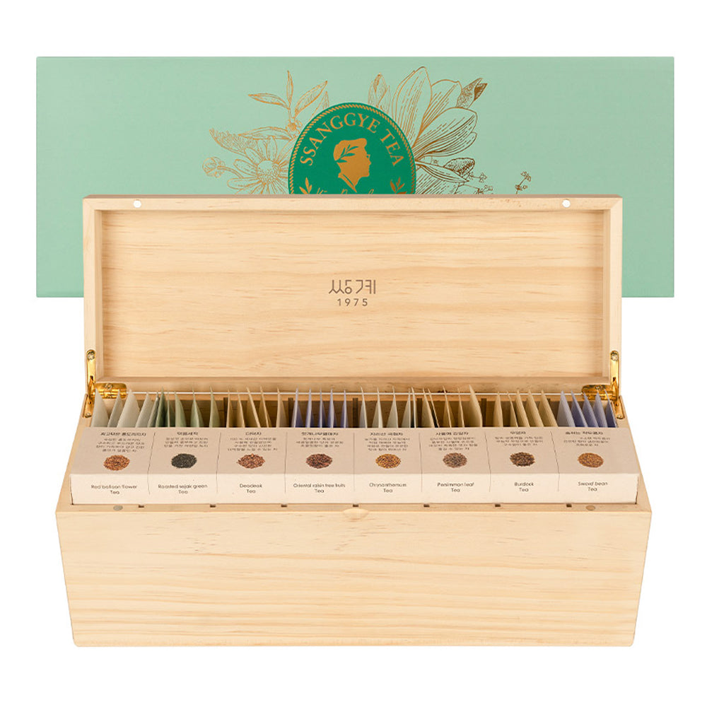 Coffret Master Class Ssanggyemyeongcha en bois avec 8 infusions
