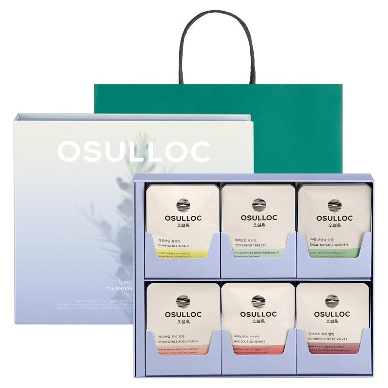 Coffret OSULLOC Herb Garden 6 infusions avec sac cadeau