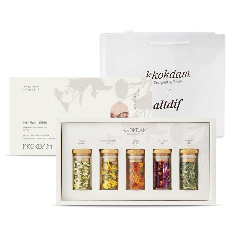 Coffret thés de fleurs Kkokdam Lovely avec sac cadeau