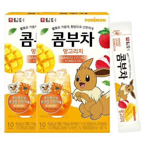 Damtuh Pokémon Kombucha Mangue Litchi 10 Sticks (Pikachu)