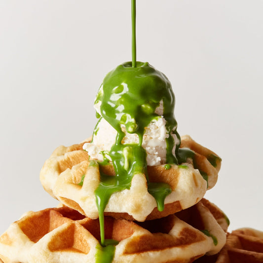 gauffre avec OSULLOC Green Tea Milk Spread Pâte à Tartiner au Thé Vert