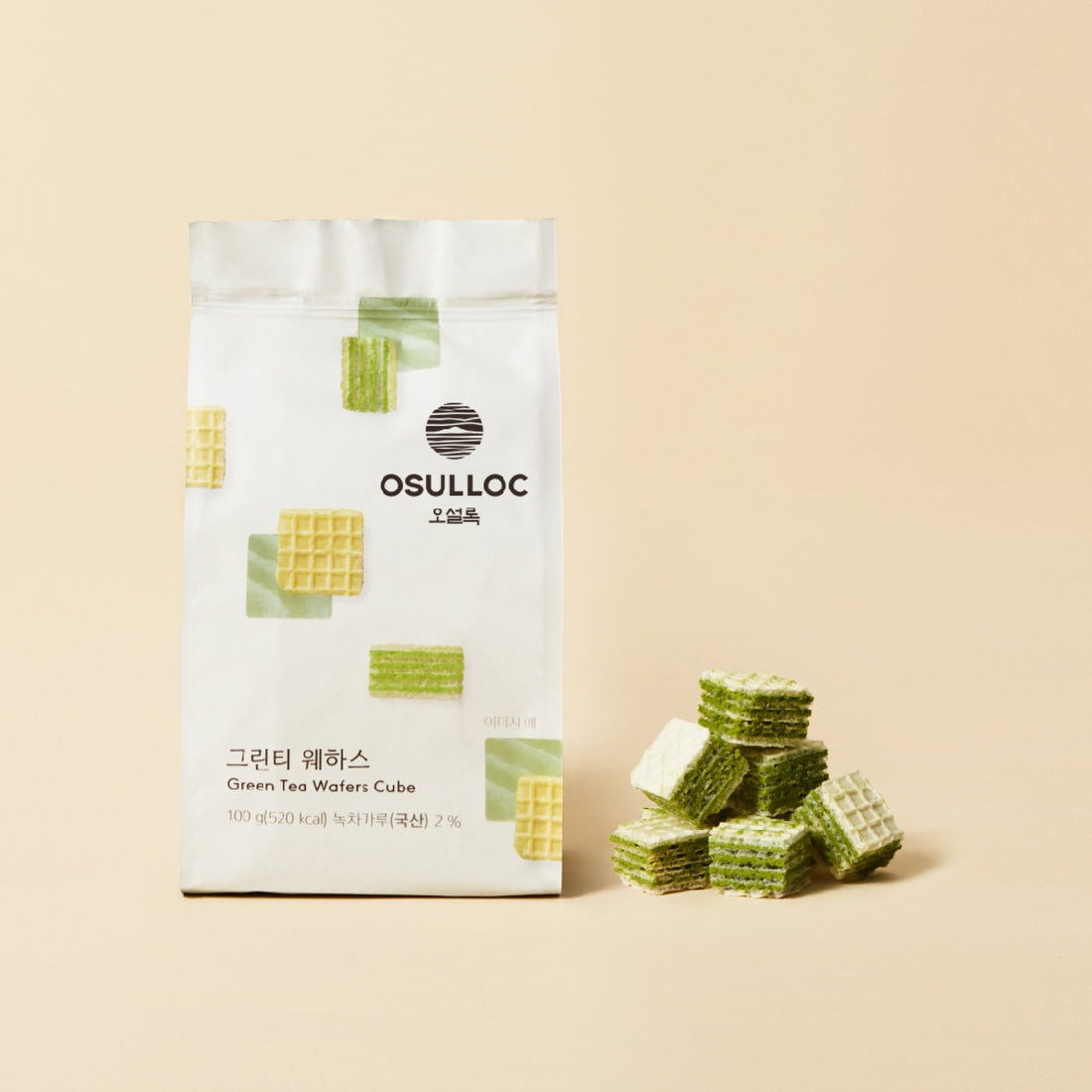 OSULLOC Green Tea Wafers Jeju 100g — Vue packaging | Maison Boseong