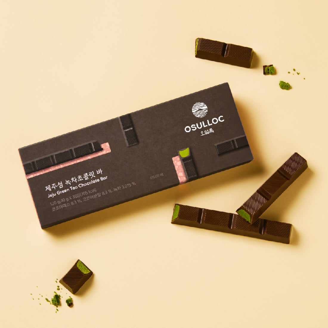 OSULLOC Jeju Island Green Tea Chocolate Bar 120g | Maison Boseong