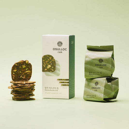 OSULLOC Matcha Biscotti Chips 100g — Présentation | Maison Boseong