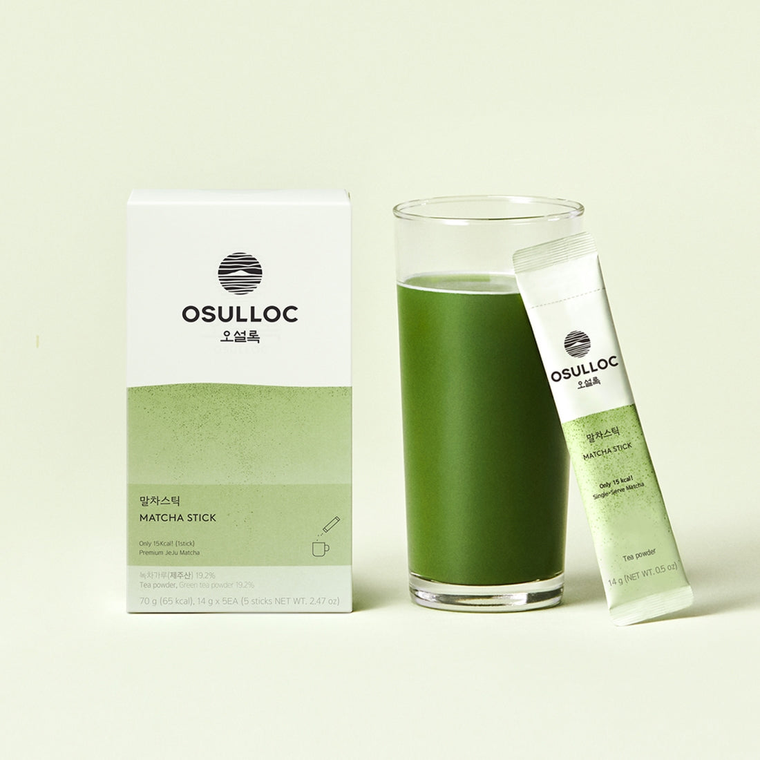 Boîte de Matcha Sticks OSULLOC avec un sachet individuel 