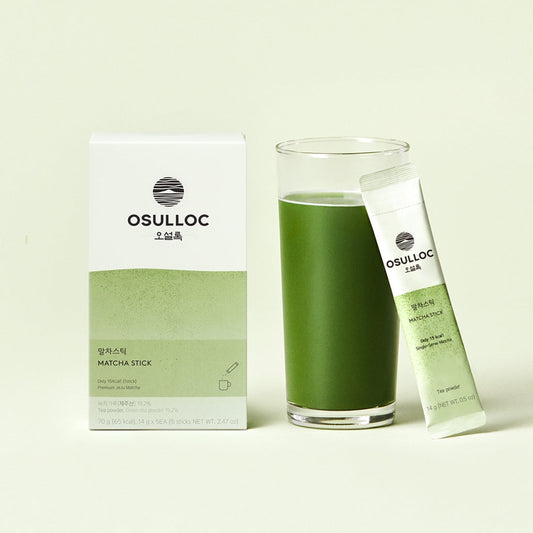 Boîte de Matcha Sticks OSULLOC avec un sachet individuel 