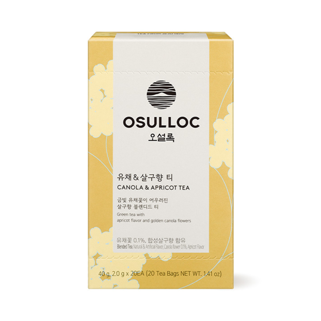 OSULLOC Canola & Apricot Tea 20 sachets — Vue détaillée | Maison Boseong