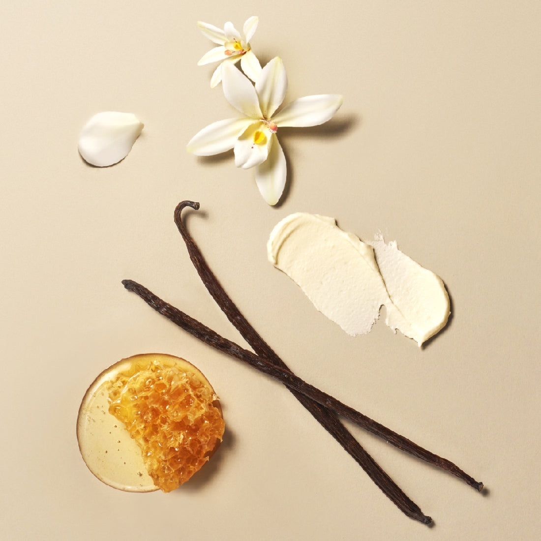 gousses de vanille, de fleurs blanches et d'un rayon de miel.