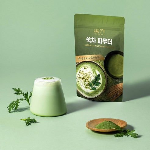 sachet de Poudre de Ssuk Premium Armoise Coréenne  avec herbe poudre et tasse