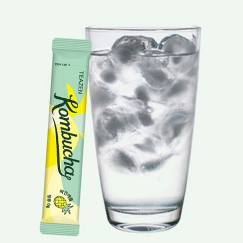 Teazen Kombucha Pineapple stick et verre