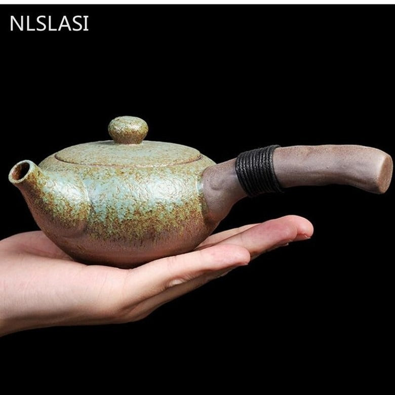 Théière Kyusu Artisanale vue cote