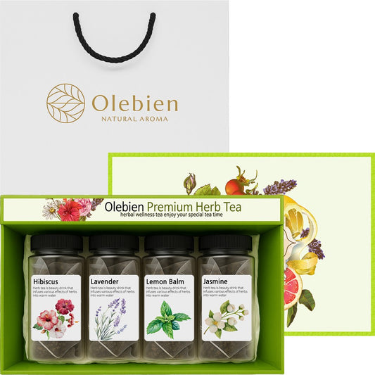 Coffret Olebien édition limitée 4 saveurs de tisanes coréennes avec sac cadeau