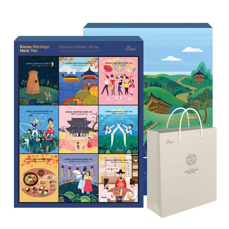 Coffret thés traditionnels coréens Arumdre, version 9 thés