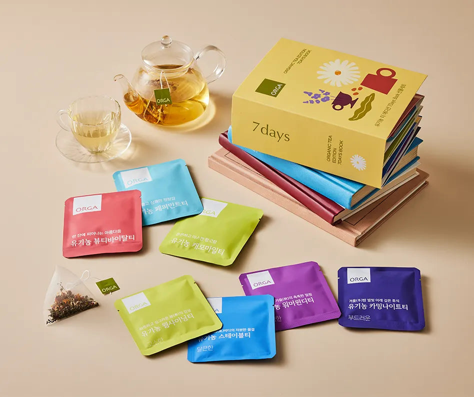 Le Livre des 7 Jours (Tea Edition 7 Days Book) — Collection ORGA contenu sachet thé Coffret infusions biologiques