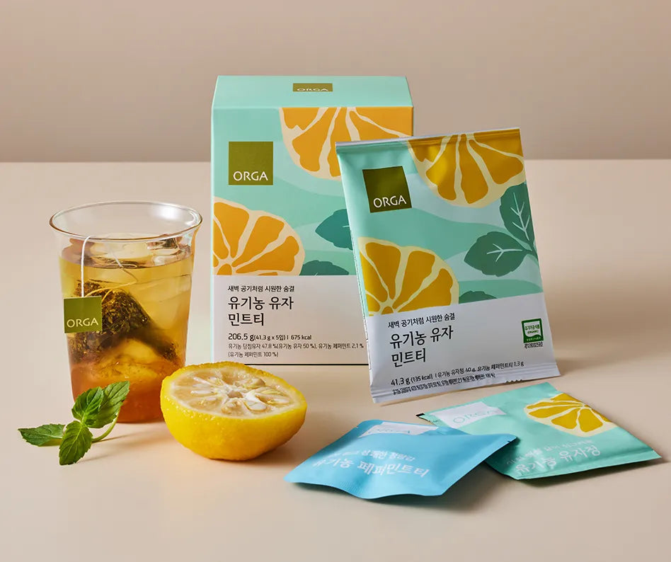 Le Souffle de Jeju (Yuja & Menthe Bio) — Collection ORGA presentation thés Infusion Yuja bio