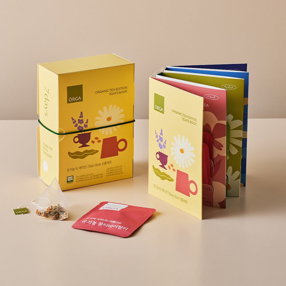 Le Livre des 7 Jours (Tea Edition 7 Days Book) — Collection ORGA boite coffret cadeau thé Coffret infusions biologiques