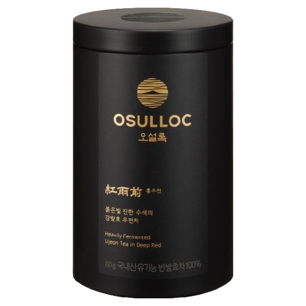 Boîte métal noire et or OSULLOC Hongujeon thé bio 60g
